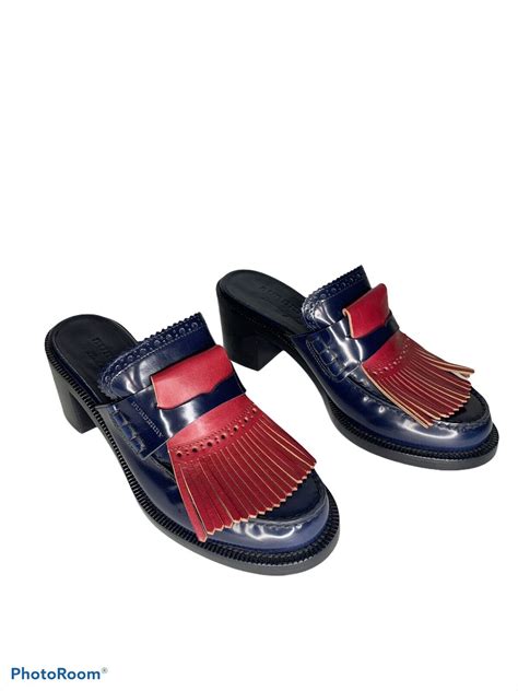 burberry english icons mules navy blue